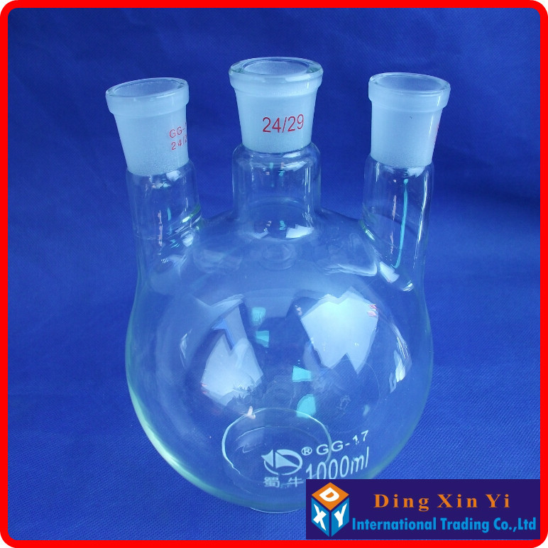 1000ml 24/29 three-necked round-bottom flask,Flask round bottom with three necks,short neck standard ground mouth