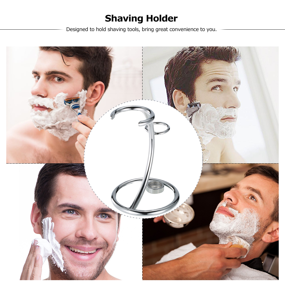 Stainless Steel Men Shaving Brush Stand Razor Holder Safety Drip Air Dry Shaving Holder Organizer Salon Barber Male Shaver Tool