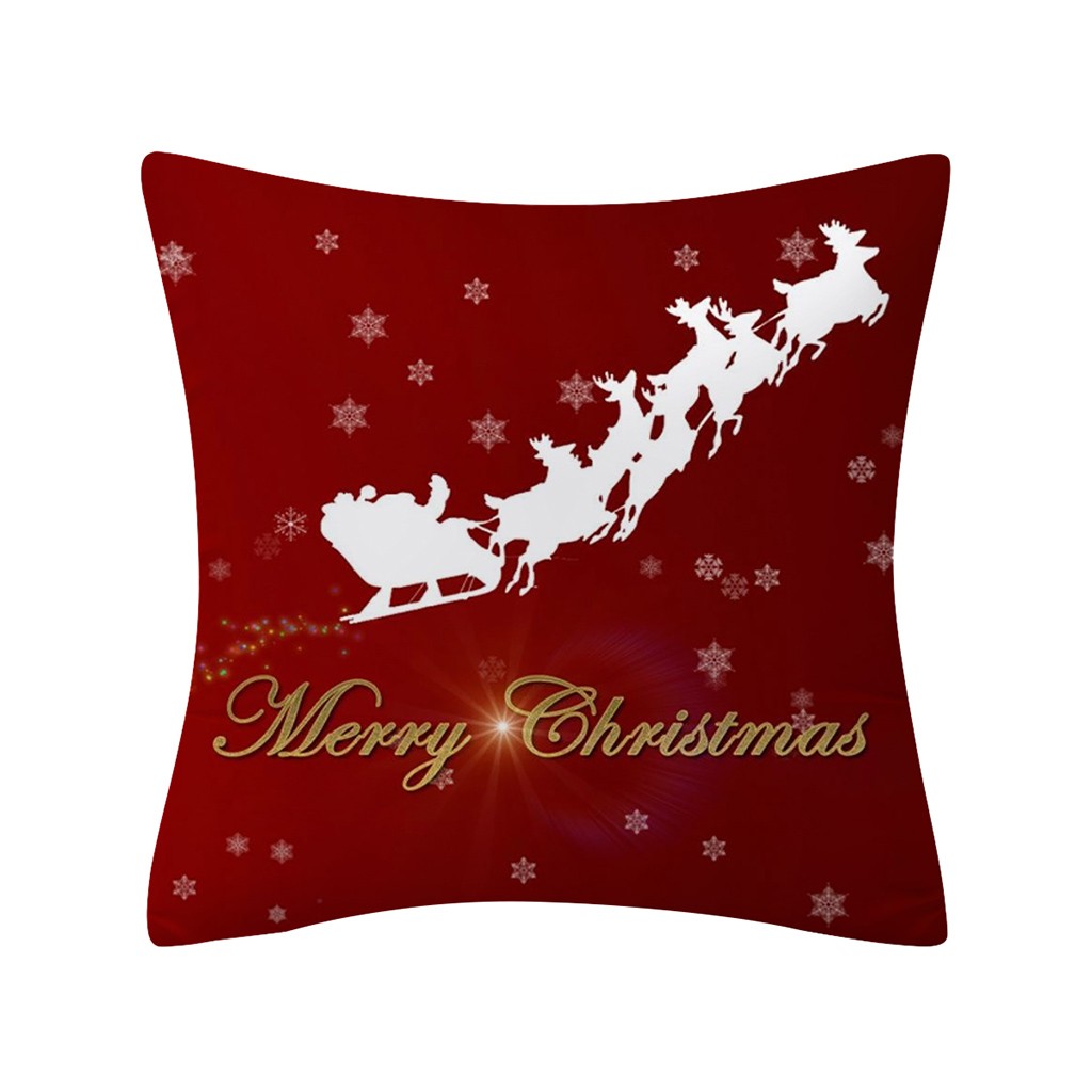 Christmas Cushion Cover 45*45 Pillowcase Cushions Pillow Cases Cotton Linen Pillow Covers Home Decor 2020 Navidad Xmas 2021