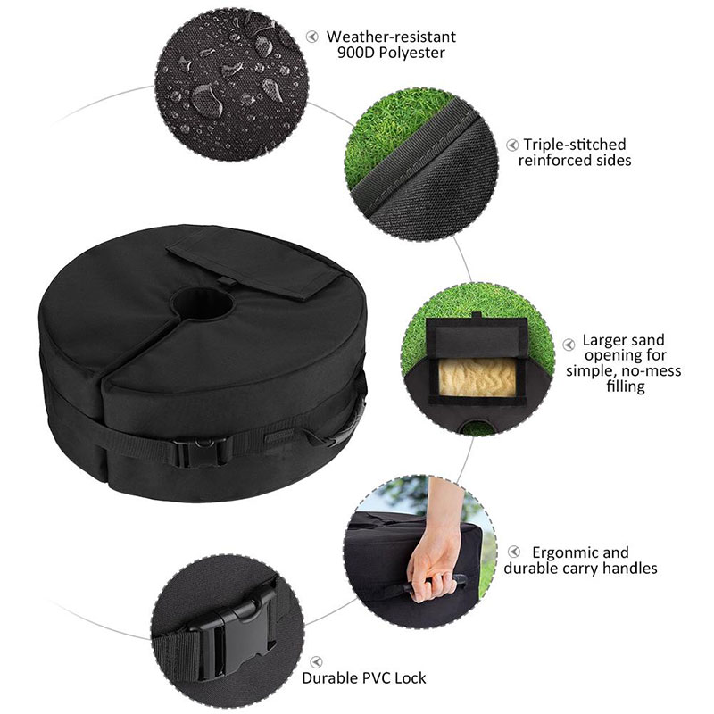 Outdoor Beach Tent Fixed Sandbag Round Wheel Sandbag Umbrella BaseWeightBag Shade Accessories