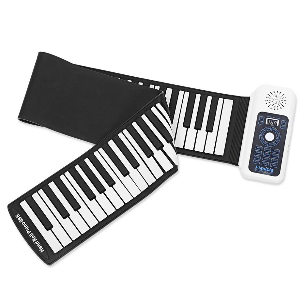 SLADE 88 Keys USB MIDI Roll Up Piano Electronic Portable Silicone Flexible Keyboard Organ Built-in Speaker with Sustain Pedal