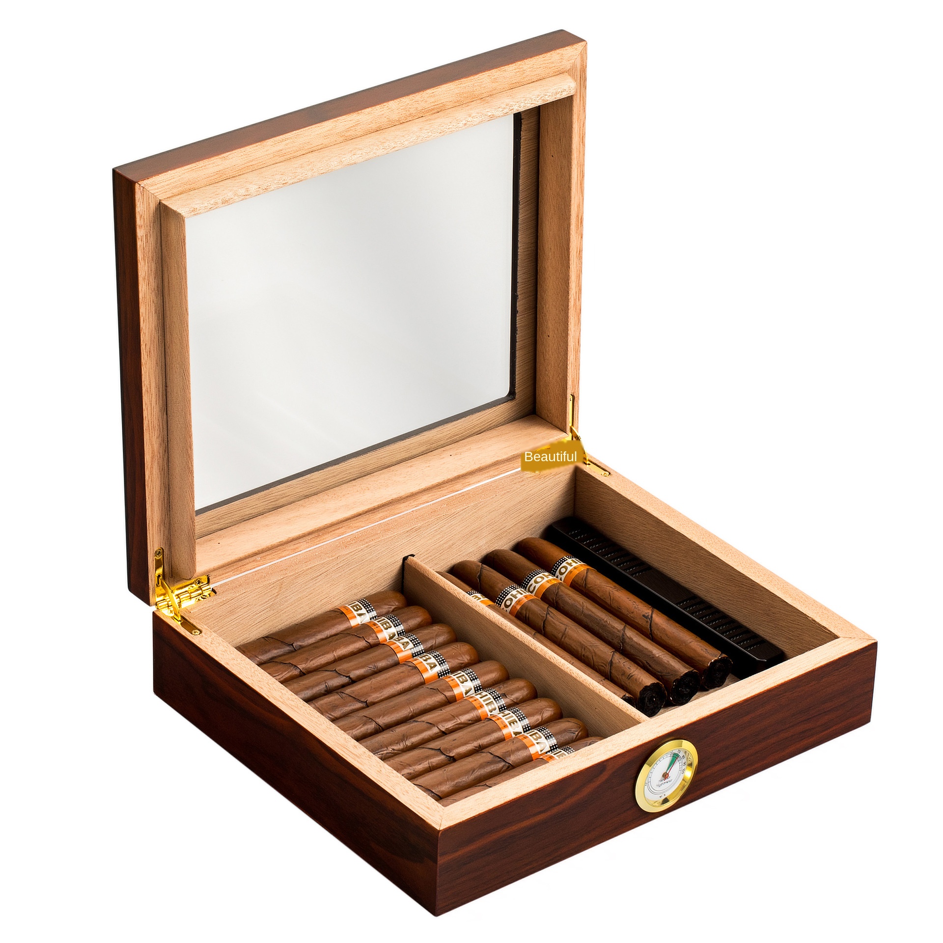 Cedar Wood Cigar Travel Humidor Box Portable Cigar Case W/ Humidifier Hygrometer Cigar Humidor Box For Cigars Container