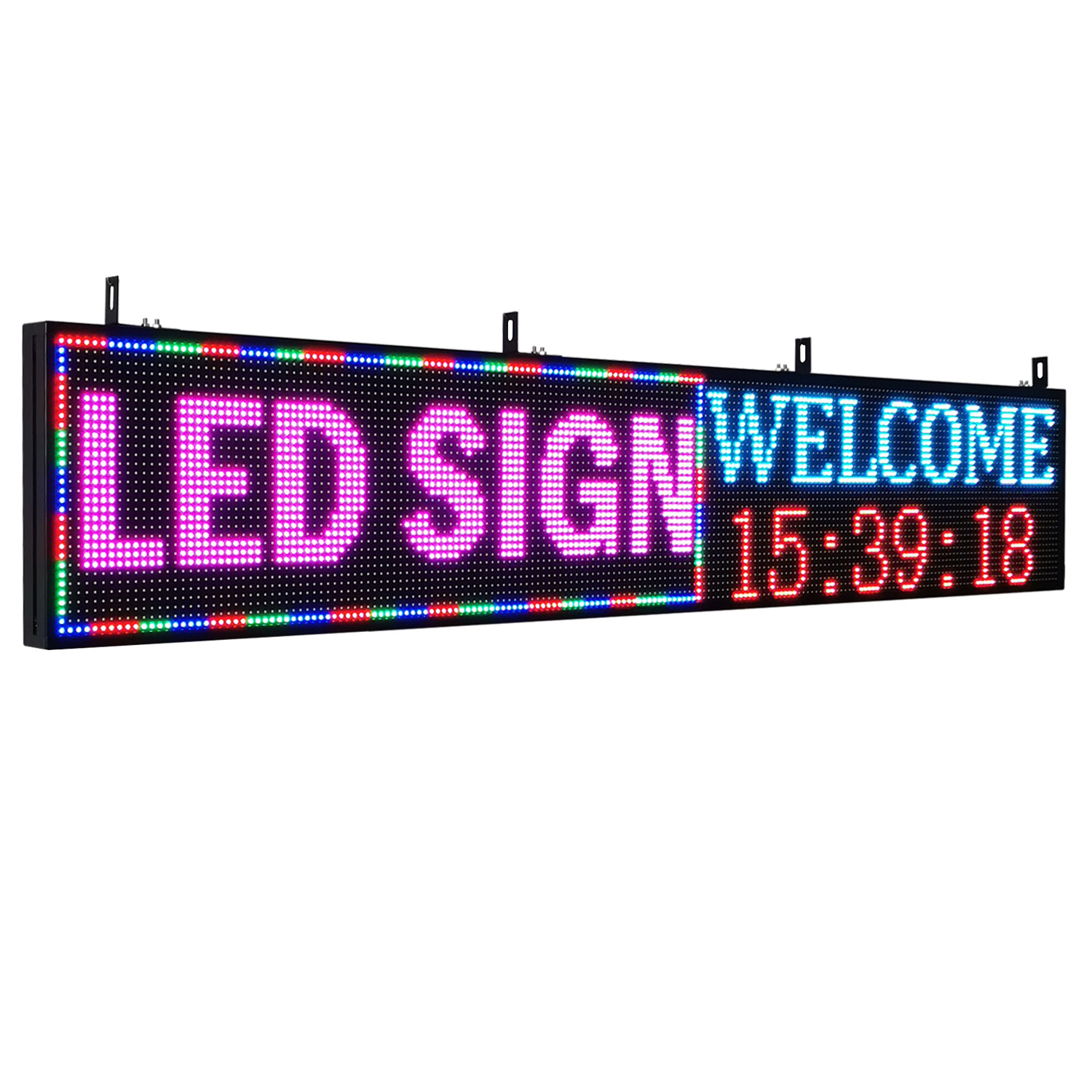 PH10 mm 77"x14" WiFi LED Sign Programmable LED Signs Full Color Scrolling Led Display High Brightness Indoor LED Display Board