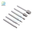 6Pcs/set HSS Dremel Rotary Tool Mini Drill Bits Burr Set Dremel Tools for Woodworking Carving Tools Kit Dremel Accessories