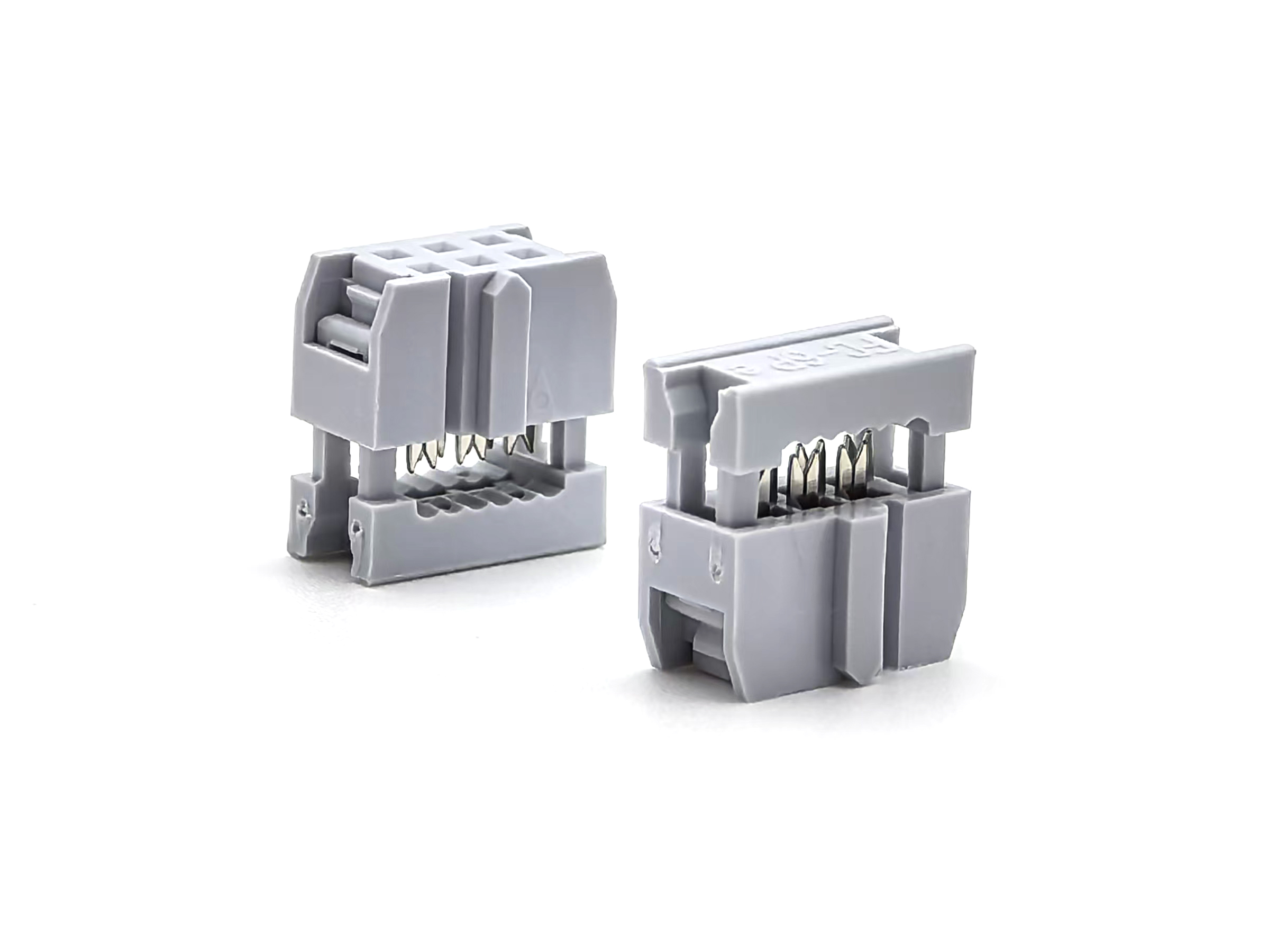 2.54mm Pitch IDC Socket Connector Three-Piece With Boss Bronze Half-Gold 6P