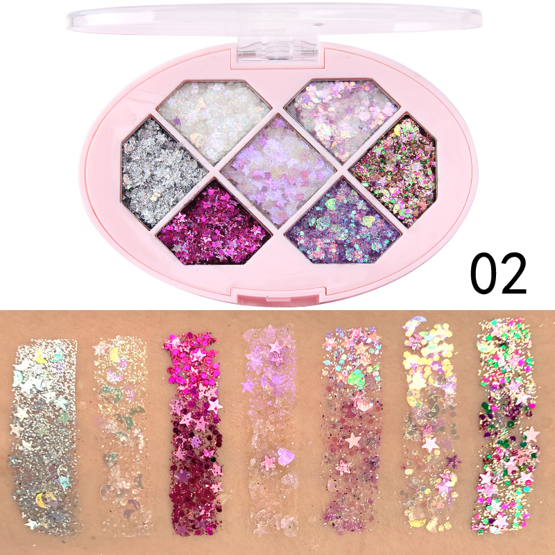 Mermaid Glitter Eyeshadow Pallete Shimmer Body Eye Face Jewels Sequin Gel Cream Holographic Festival Glitter Makeup Cosmetics