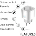 1-5x Smart WiFi Plug Adaptor 16A Remote Voice Control Power Monitor Socket Outlet Timing Function Work With Alexa Google Home