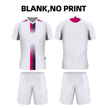 White Football Shirts Soccer Uniforms Set Quick Dry 100%Polyter Football Team Wear Sportswear
