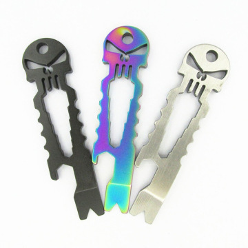 Skull Beer Bottle Opener Prybar Pry camp hike outdoor bar Crowbar multi pocket tool pendant keyring gadget