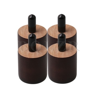 BQLZR 38mm Height 35mm Dia Round Brown Wooden Furniture Legs Feet M8x20mm Thread Replacement Cabinet Chair Couch Feet Pack of 4