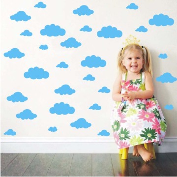 55pcs different size cartoon clouds shape Wall Sticker,Removable DIY Wall decal for Kids Nursery Glass Decor Wall Sticker