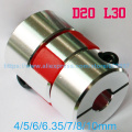 Flexible plum clamp coupler D20 L30 shaft size CNC Jaw shaft coupling 4/5/6/6.35/7/8/10mm 5mm 8mm