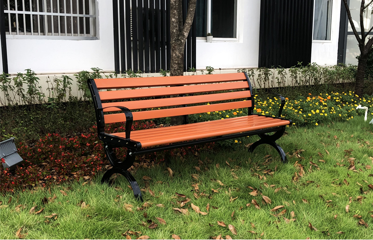 120cm Wood-Plastic Outdoor patio bench Garden chair Courtyard cabinet