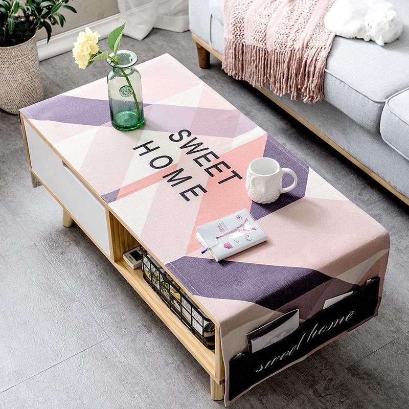 Nordic Geometric Pattern Tea Table Covering Cloth Living Room Rectangular Small Table Tablecloth Desk TV Cabinet Table Mat
