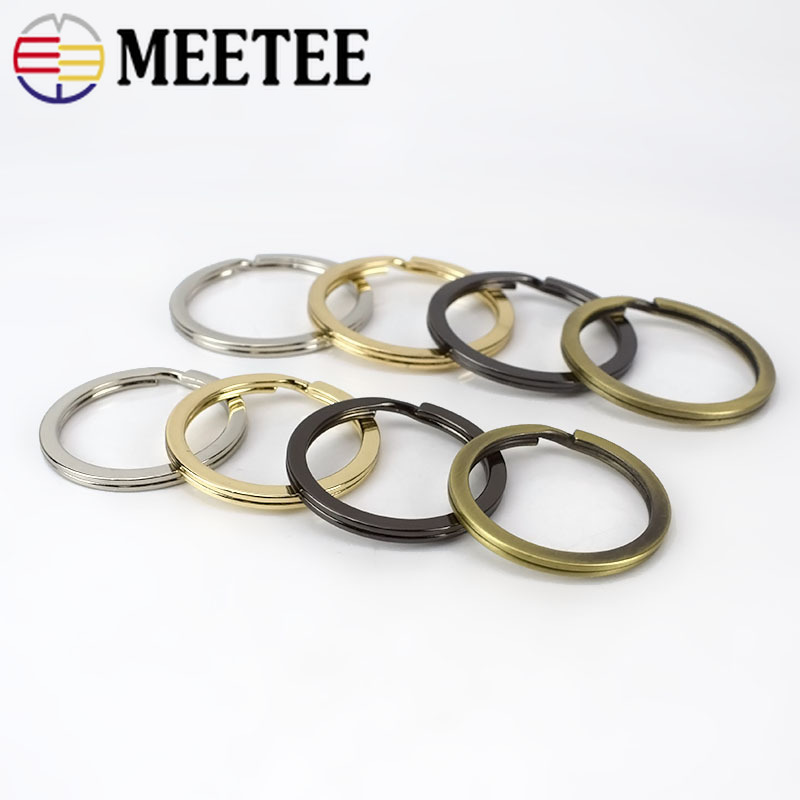 Meetee 20pcs Metal Keyring Split O Ring 20/25/29mm Circle Rings Buckles for Keychain Handbag Making Jewelry DIY Part Accessories