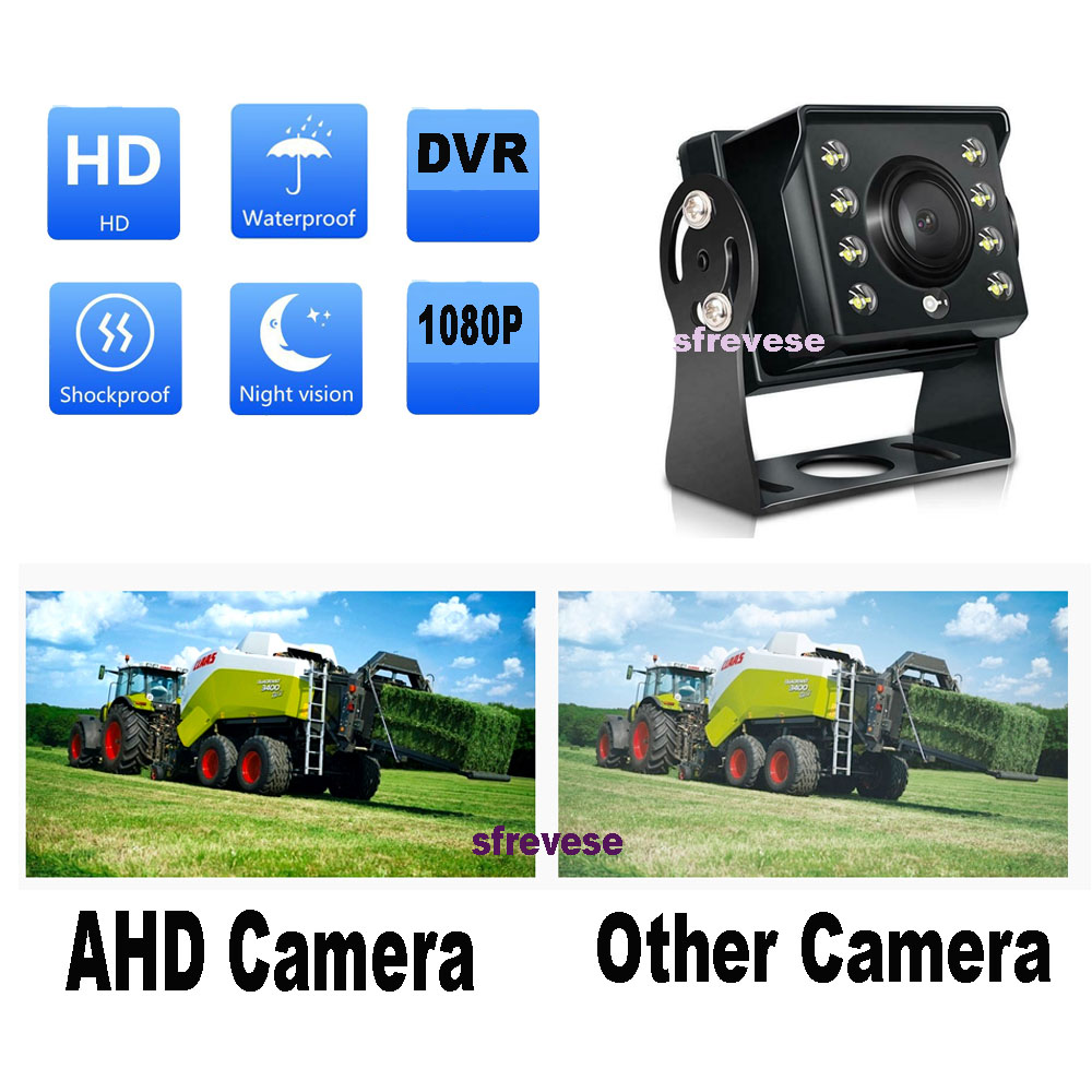 9" IPS HD SD DVR Recording 4Pin 2CH Split Car Rear View Monitor + Waterproof AHD 1080P Reversing Backup Camera For Bus Truck Kit