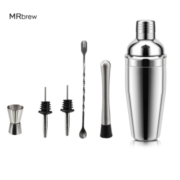 750ml Stainless Steel Cocktail Shaker Mixer Wine Martini Boston Shaker For Bartender Drink Party Bar Tools Jigger Cup & Strainer