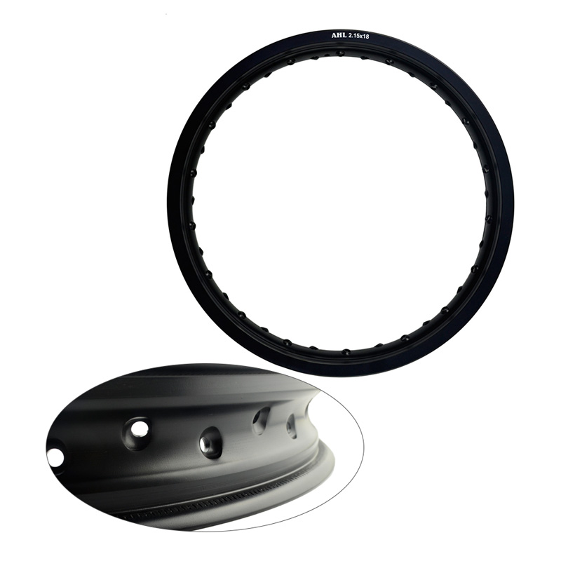 6061 Black / White Motorcycle Rim Aviation Aluminum Front Wheel Circle 2.15x18 36 Spoke Hole 215 x 18 2.15-18 High Strength Rims