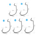 DONQL 50/100pcs Wide Crank Fishing Hooks Carbon Steel Offset Fishhook 3/0#-2# Bass Barbed Carp Fishing Hook For Soft Worm Lure
