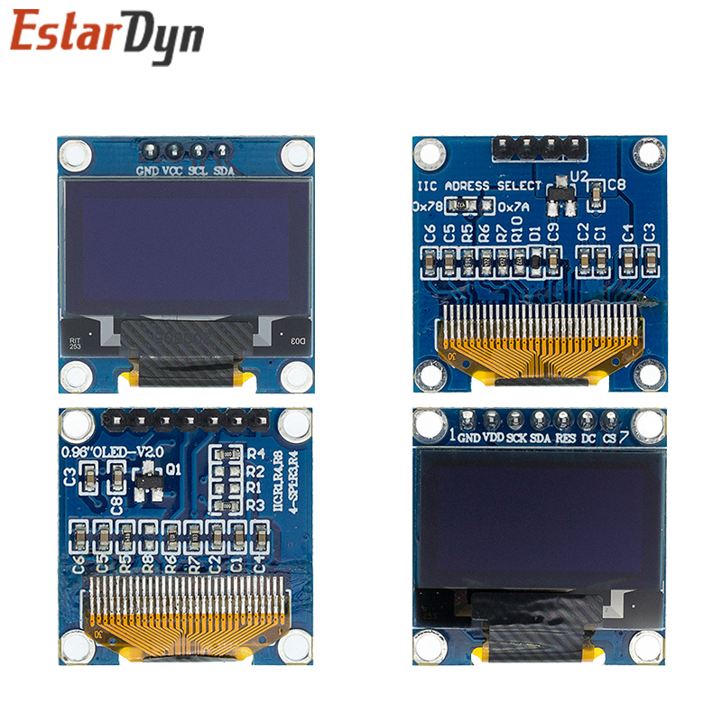 10pcs 0.96" SPI/IIC I2C Communicate White/Blue/Yellow blue 0.96 Inch OLED Module 128X64 OLED LCD Display Module For ARDUINO