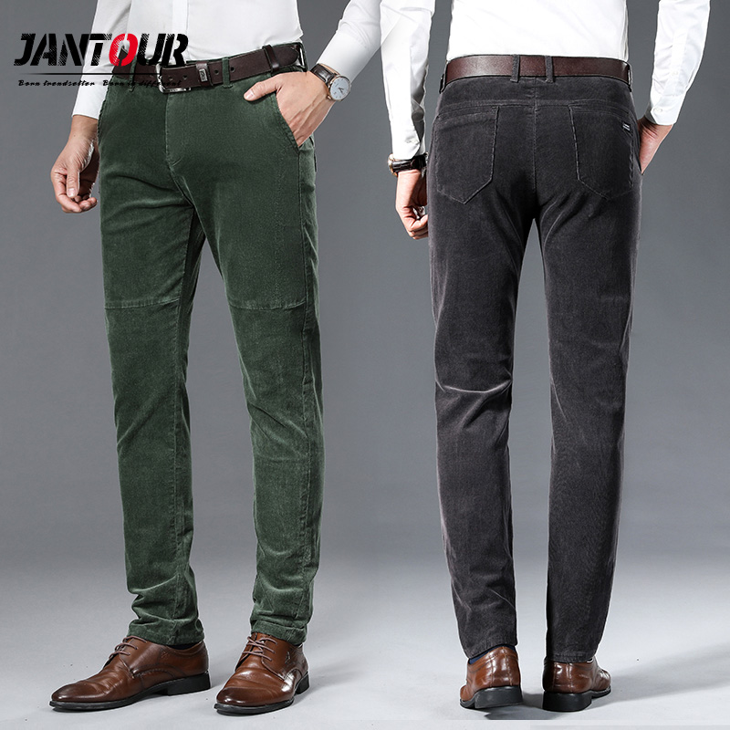 Brand Autumn winter Corduroy pants men business casual pants mens Straight elastic Cotton pants thicken corduroy trousers 28-38