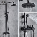 Black Bronze Bathroom Shower Set Faucet Bath Shower Mixer Tap 8" Rainfall head Bath Shower Set Bathtub Faucet Wall Mounted