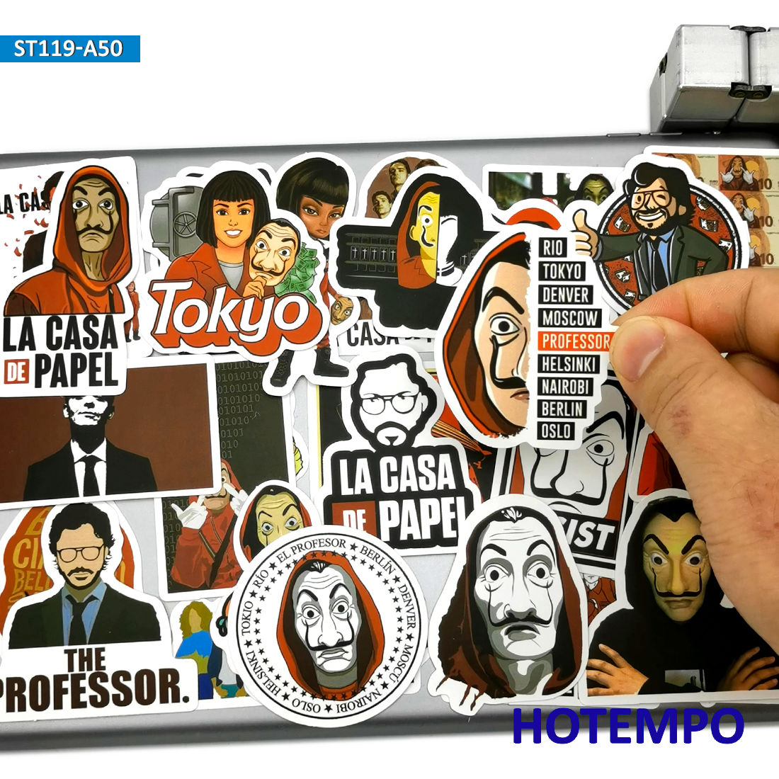50pcs Spain Suspense TV La Casa De Papel Style Stickers House of Paper for Mobile Phone Laptop Suitcase Skateboard Decal Sticker