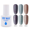 TRY NAIL Holographic Nail Gel Polish Glitter Gold Sand UV LED Gel Lacquer Varnish For Manicure