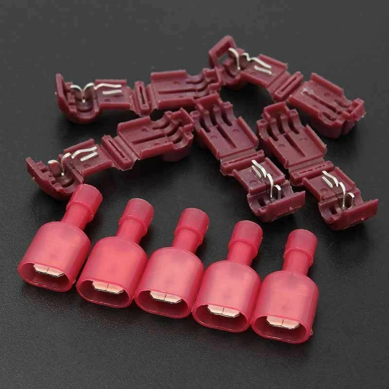 60PCS Electrical Wire Butt Splice Quick Insulated Connectors Car Audio Male Spade Crimp Terminals Kit Tool 22-10AWG Assortment