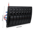 6/8 Gang Switch Panel Car Auto Boat Marine Dual Led Rocker Switch Panel 12V ~24V Circuit Breakers Toggle Switches
