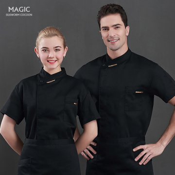 Hotel uniform chef jacket women Breathable Short-sleeve Chef Jacket Uniform Restaurant Workwear Kitchen Chef overalls for men