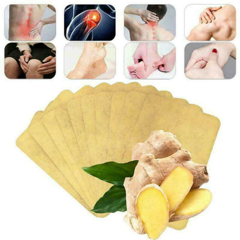 Lymphatic Detox Healing Ginger 10pc Body Neck Knee Pad Pain Relief Swelling Ginger Adhesive Pads Ginger Detox Patch Foot Care