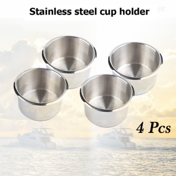 4pcs Car Stainless Steel Recessed Drop In Cup Drink Holder RV Camper Interior Accessories For Marine Boat Motorhome Van Truck