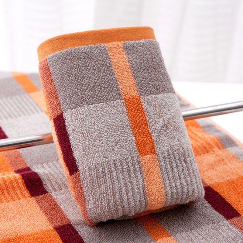 Cotton Checkered Towel Blue & Orange Explosion sale hot cotton cotton square gift towel 2018