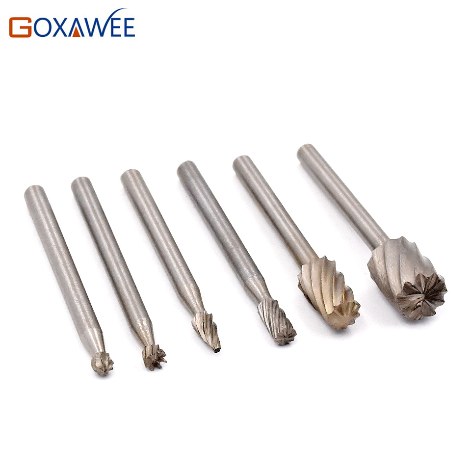 6pcs Dremel Rotary Tools HSS Wood Milling Burrs Cutter Set DREMEL accessories MultiPro Drill's Special seat Rotary Burrs Set