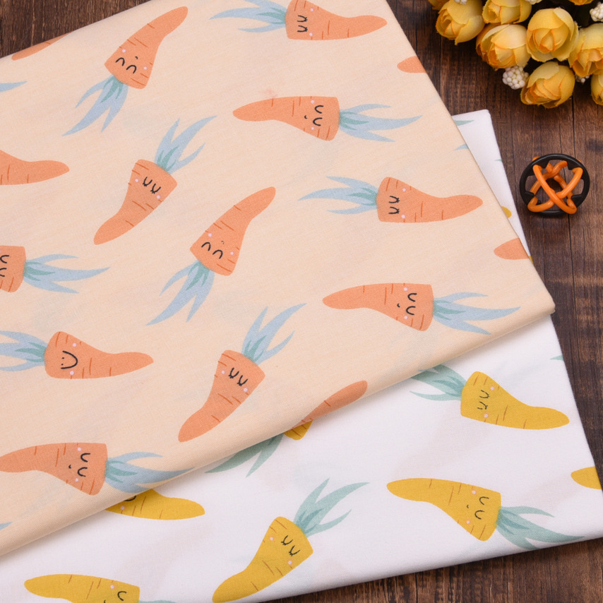 Carrot DIY Sewing Patchwork Quilting Fat Quarter Tecido Clothes Tilda For Baby Dress Sheet Textiles Material Twill Cotton Fabric