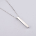 Fashion Simple New Long Rectangle Men Pendant Necklace Stainlees Steel Chain Necklace For Men Women Jewelry