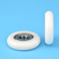 5pcs 10x40x10mm Nylon round type roller cam wheel white color POM delrin wrapped 6000ZZ bearing pulley plastic wheel