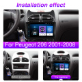 4 G Android 9 2din Car Radio multimedia video player For Peugeot 206 CC Citroen C2 2001 2002-2013 navigation GPS audio 2 DIN