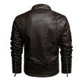 Mens Leather Jacket Winter Coat Street Fashion Casual Wear Pleated Drsigned Zipper Jacket Motorcycle Jackets For Men Fur Lined