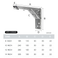 2PCS 8-14Inch Stainless Steel Folding Bracket,White And Black Iron Bracket,Adjustable Wall Support Table, DIY Furniture Hardware