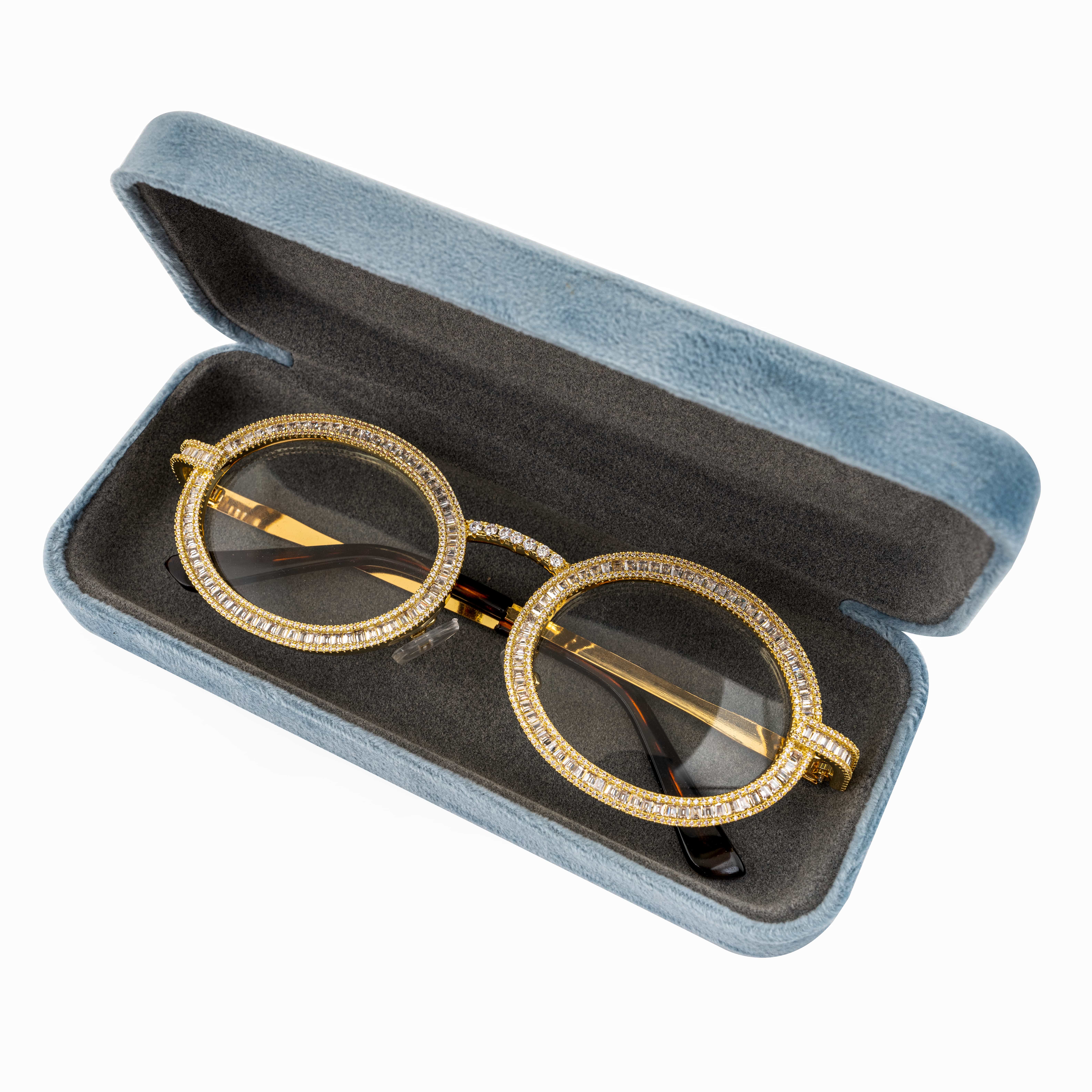 Oval Diamond Jeweled Glasses