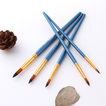 5Pcs/Set Watercolor Gouache Paint Brushes Round Pointed Tip Thin Hook Line Pen Nylon Hair Painting Brush Set Art Supplies