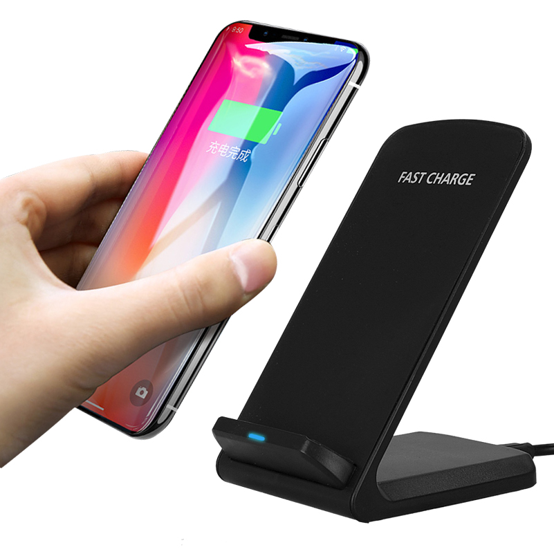 Qi Wireless Charger Stand for iPhone 12 SE2 X XS 8 XR Samsung S9 S10 S8 S20 Fast Wireless Charging Station Phone Charger Stand