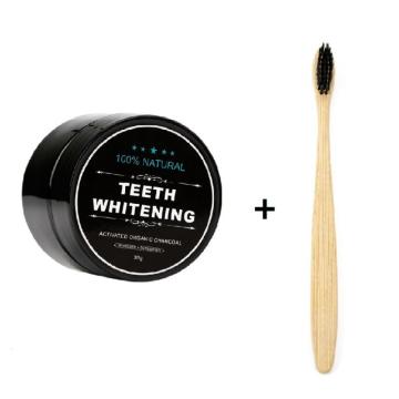 Teeth Whitening Kit Activated Coconut Charcoal Powder Teeth Whitening Powder With Bamboo Toothbrush For Oral Hygiene TSLM2