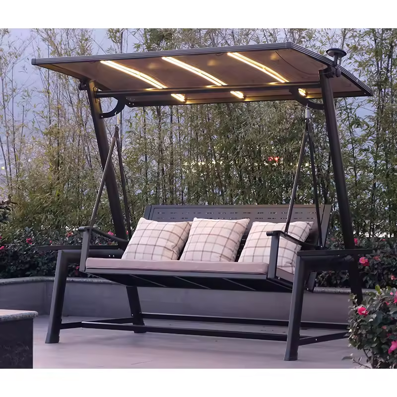 Outdoor Covered Three Seat Swing Bed Outdoor Swings Garden Hanging Chair Patio Swings