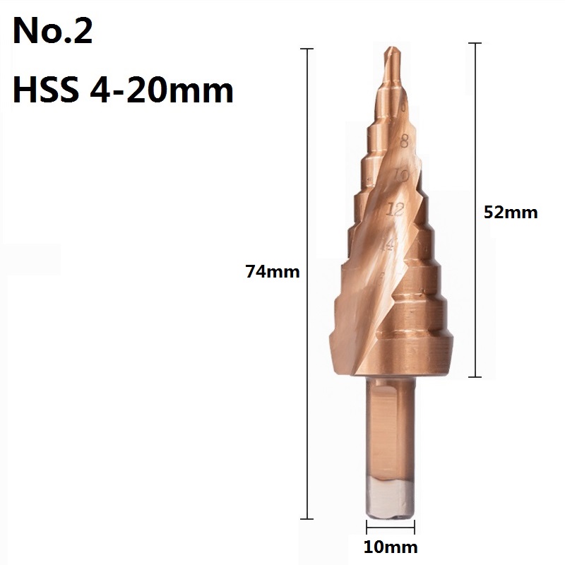 XCAN 3PCS 4-12/20/32mm P6M5 Super carbide PVD TiNC Coating Spiral Grooved center solid carbide drill bit HSS Step Cone Drill Bit