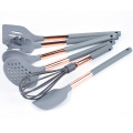 6 Pcs/ Set High Temperature Resistant Rose Gold Silicone Kitchen Shovel Fishing Food Egg Cooking Shovel Spoon Kitchen