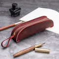 100% Genuine Leather Pencil Bag Zipper Bag Pen Storage Pouch Vintage Crazy Horse Leather Creative School Stationary Products