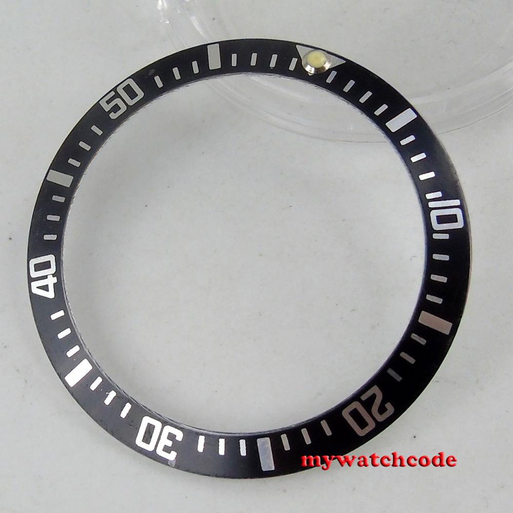 38mm Black Aluminum Alloy Bezel Insert For 40mm Mens Watch Wristwatch Parts